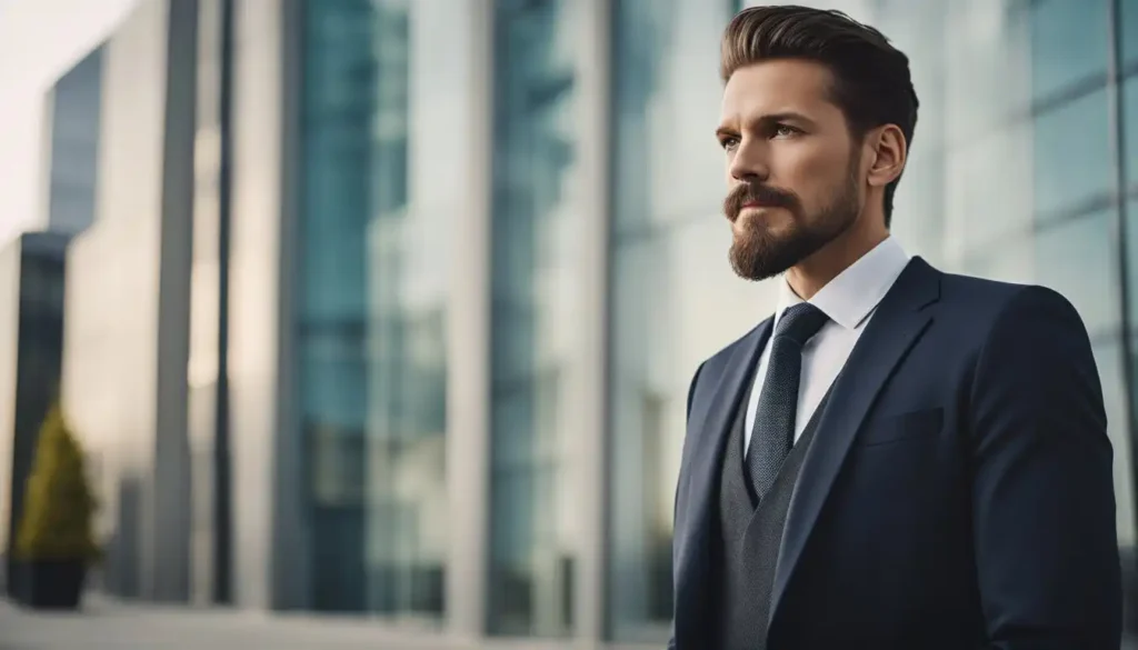 a man with Goatee beard in a suit